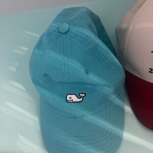 Vineyard Vines Teal Baseball Cap with Pink Whale Patch